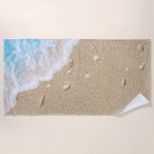 Blauwe strandgolven strandlaken (Voorkant)