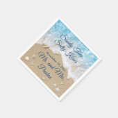 Blauwe strandgolven zandtenen servet (Hoek)