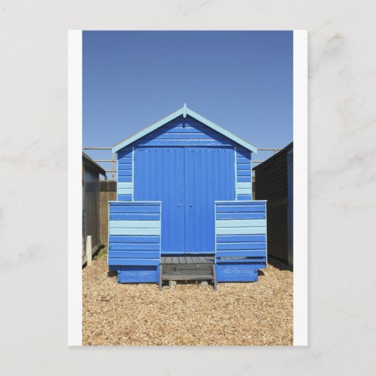 blauwe strandhut briefkaart (Voorkant)
