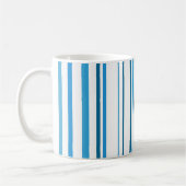 Blauwe strandkleurstrepen koffiemok (Links)