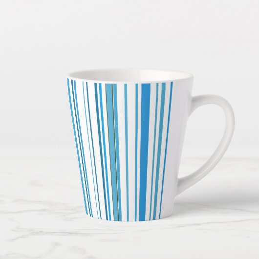Blauwe strandkleurstrepen latte mok (Rechts)