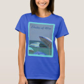 Blauwe strandparaplu's fotografisch t-shirt (Voorkant)