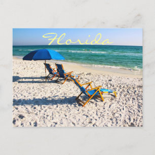 Blauwe strandstoelen in florida briefkaart