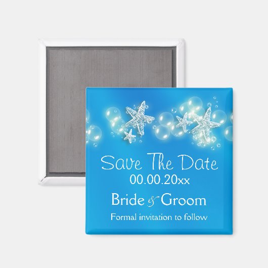 Blauwe strandstrandspreeuw magneet (Voorkant / Achterkant)