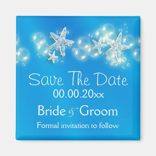 Blauwe strandstrandspreeuw magneet (Voorkant)