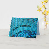 Blauwe strass juwelen imponeren de verjaardag kaart (Gele Bloem)