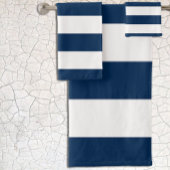 Blauwe streep bad handdoek