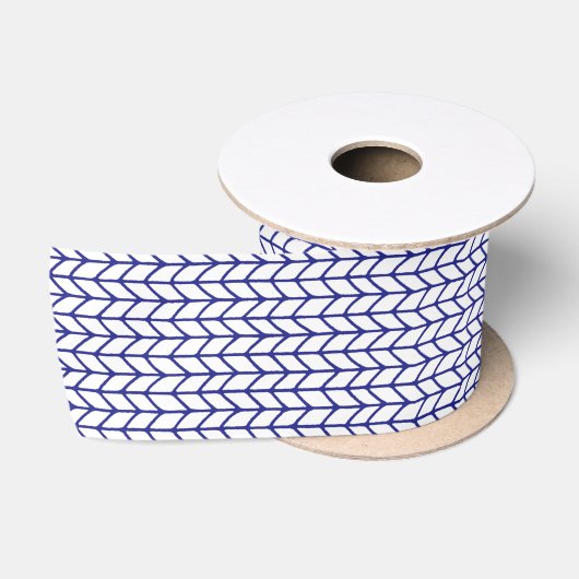 BLAUWE STREEP BREI 7,62 cm brede satijnen lint (Spoel)