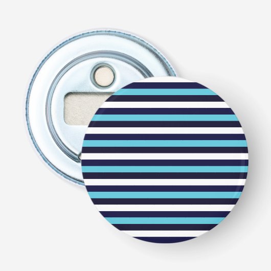 Blauwe streep button flesopener (Voorkant)