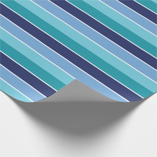 Blauwe streep cadeaupapier (Hoek)