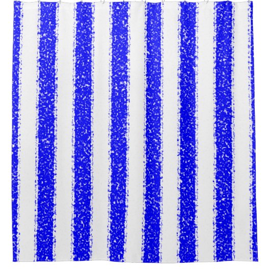 Blauwe streep douchegordijn (Voorkant)
