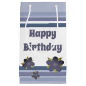 Blauwe streep en Floral Small Gift Bag Klein Cadeauzakje (Voorkant)
