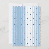 Blauwe Streep en Strik Babyshower Uitnodiging (Achterkant)
