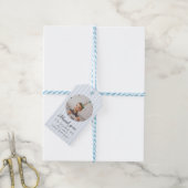 Blauwe Streep Foto Dank u Favor Cadeaulabel (Met Touw)