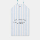 Blauwe Streep Foto Dank u Favor Cadeaulabel (Achterkant)