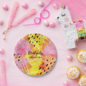 Blauwe streep gepersonaliseerde partij borden papieren bordje (Feest)