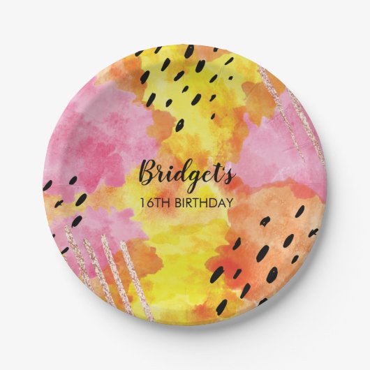 Blauwe streep gepersonaliseerde partij borden papieren bordje (Voorkant)