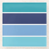 Blauwe streep glazen onderzetter (Voorkant)