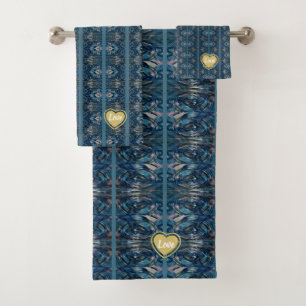 Blauwe streep handdoek set van dichter Adiela Akoo