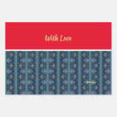 Blauwe streep in rood inpakpapier - Adiela Akoo (Voorkant 2)