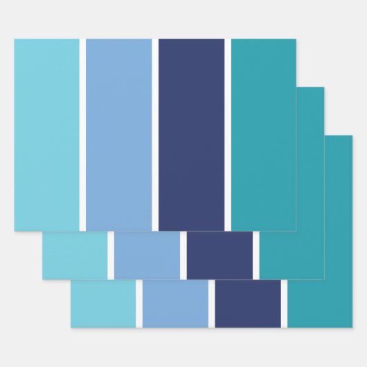 Blauwe streep inpakpapier vel (Set)