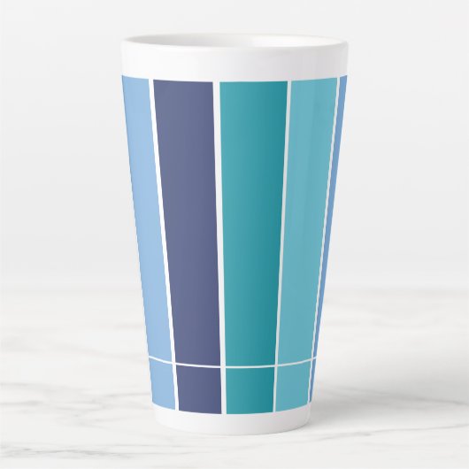 Blauwe streep latte mok (Voorkant)