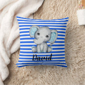 Blauwe streep met olifant kussen (Deken)