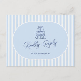 Blauwe Streep Minimalistische Huwelijkslied Verzoe Briefkaart
