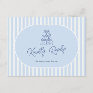Blauwe Streep Minimalistische Huwelijkslied Verzoe Briefkaart