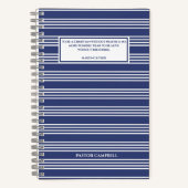 Blauwe Streep Modern Quote Gepersonaliseerd Gebed Notitieboek (Voorkant)