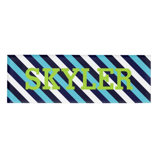 Blauwe streep naambadge (Voorkant)