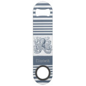  blauwe streep octopus speed flessenopener (Achterkant)