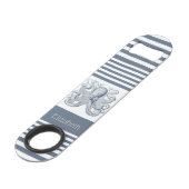  blauwe streep octopus speed flessenopener (Achterkant Gekanteld)