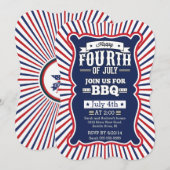  blauwe streep op 4 juli kaart (Voorkant / Achterkant)