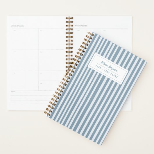 Blauwe Streep Preppy 2026-2027 Simpele Terug naar Planner (Display)