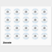 Blauwe Streep Prins Kroon Baby Boy Envelope Seal Ronde Sticker (Vel)