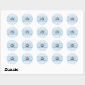 Blauwe Streep Prins Kroon Baby Boy Envelope Seal Ronde Sticker (Vel)