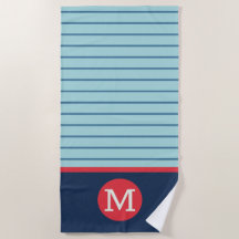 Blauwe Streep  Rode Witte Monogram Mannelijk