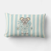Blauwe Streep Schattige Baby Koala Beer Kinderkame Kussen (Voorkant)