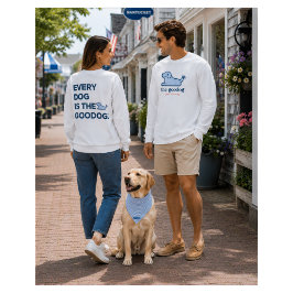 Blauwe Streep Seersucker Hond Silhouet Unisex T-shirt