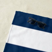 Blauwe streep strandlaken (In situ)