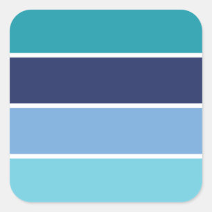 Blauwe streep vierkante sticker