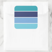 Blauwe streep vierkante sticker (Tas)