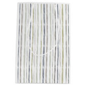 Blauwe Streep Waterverf Geschenkzak Medium Cadeauzakje (Achterkant)