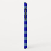 Blauwe streepjes monogram Case-Mate iPhone case (Achterkant/links)