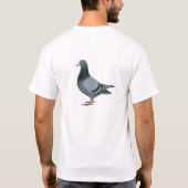 Blauwe streepjestrekduif voegt tekst toe t-shirt (Achterkant)