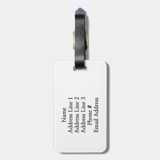 Blauwe strepen + aangepaste Initialen met drie let Bagagelabel (Achterkant verticaal)