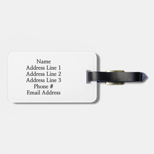 Blauwe strepen + aangepaste Initialen met drie let Bagagelabel (Achterkant horizontaal)