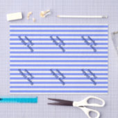 Blauwe strepen Aangepaste tekst Tissuepapier (Craft)
