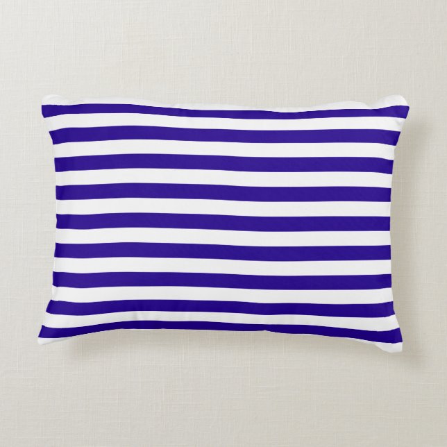 Blauwe strepen accent kussen (Achterkant)